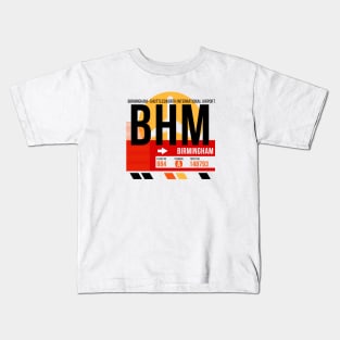 Birmingham (BHM) Alabama Airport // Sunset Baggage Tag Kids T-Shirt